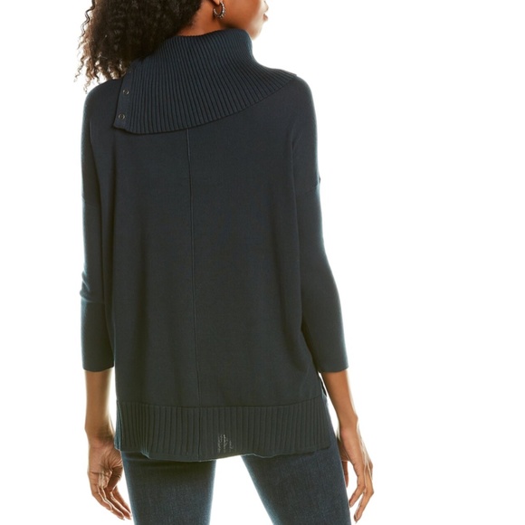 NEW! Lilla P 3/4-Sleeve Snap Neck Tunic Size Small Green - Picture 2 of 2